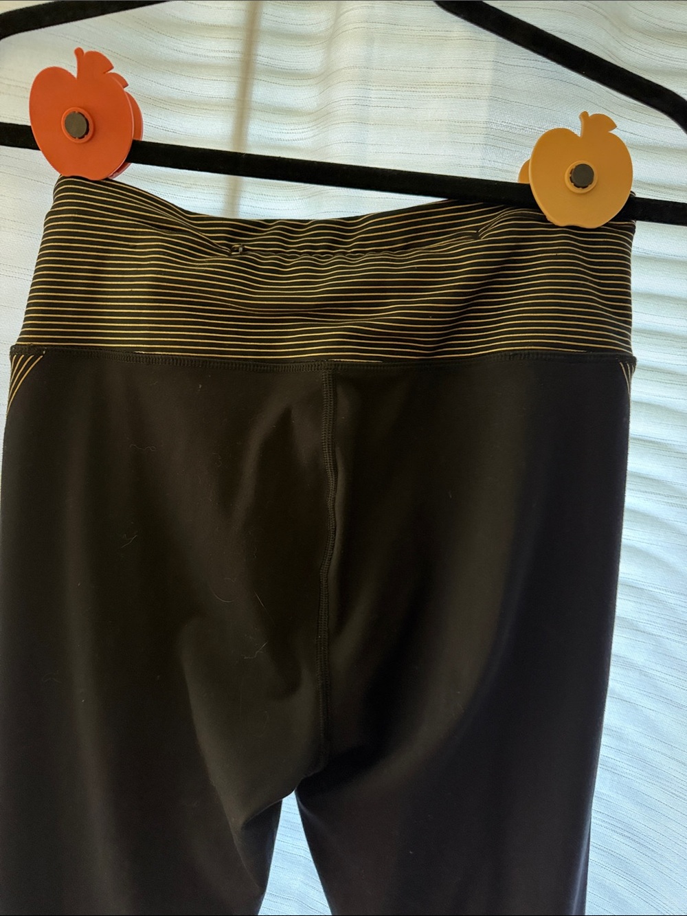 Victoria's Secret Black leggings with Subtle Gold Stripe Accents - Picture 3 of 5